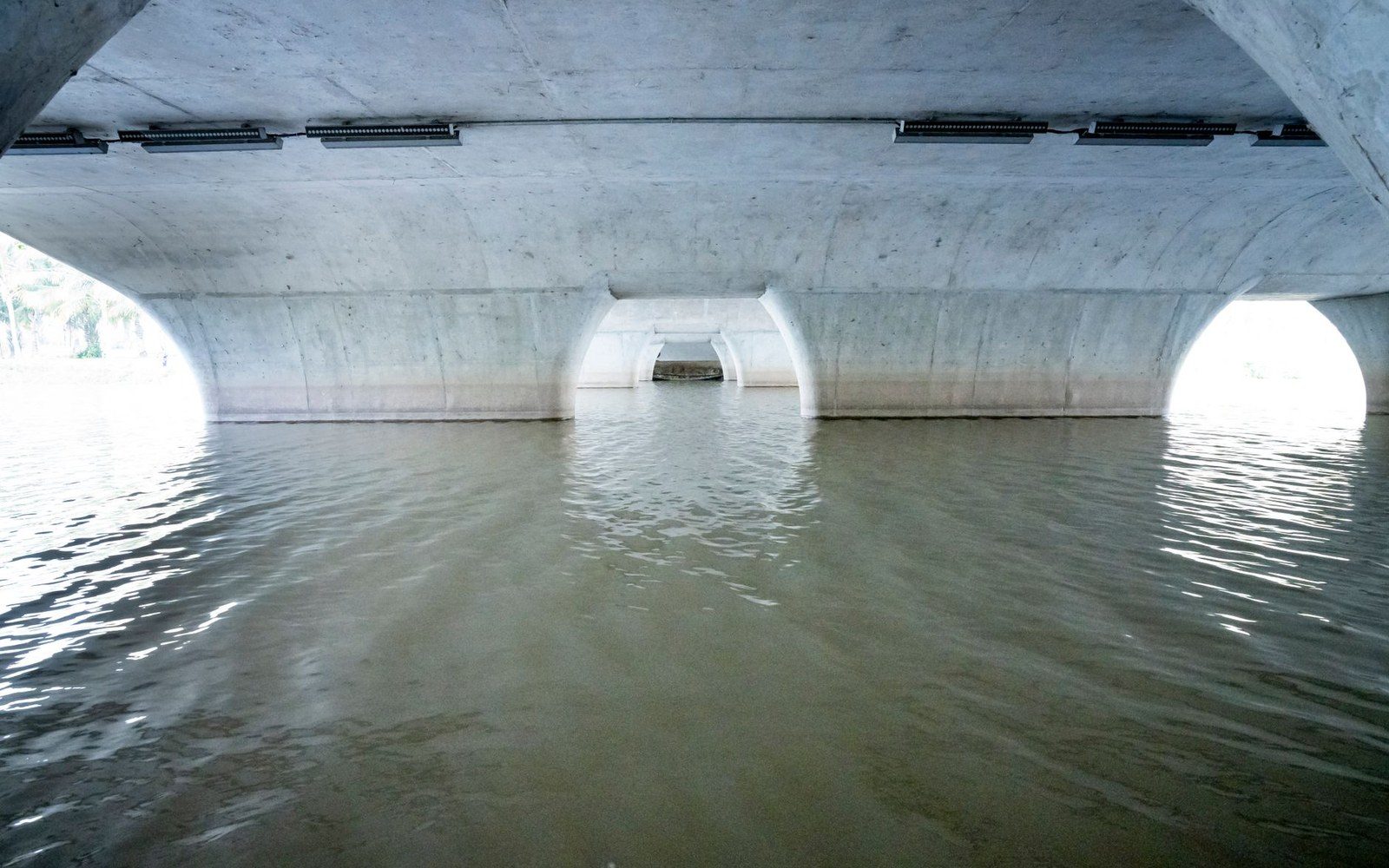 Concrete-lined Montecito creek channel after post-2018 reconstruction