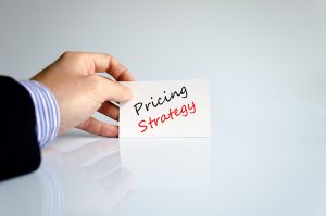 Pricing strategy text concept isolated over white background